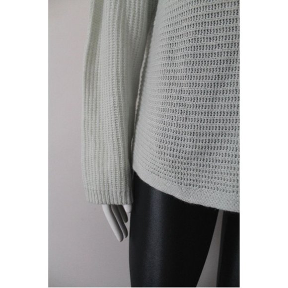 Eileen Fisher Italian Cashmere Funnel Neck Box-Top Mist Size Medium - Picture 8 of 11